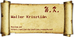 Waller Krisztián névjegykártya